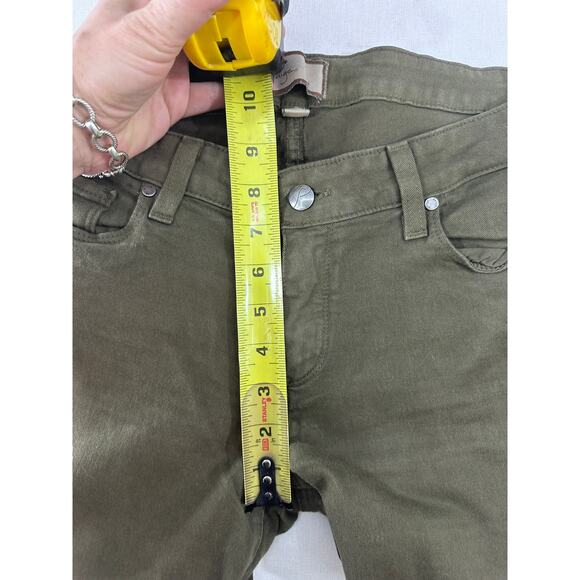 Paige Denim Women's sz 30 Peg Skinny Olive Green Pants Long 31.5" inseam - Picture 8 of 10
